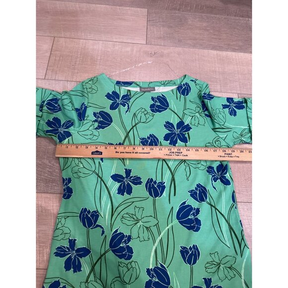 Style & Co Petite Tulip Menagerie Elbow-Sleeve Knit Top Tulip Green Large Petite - Picture 5 of 9